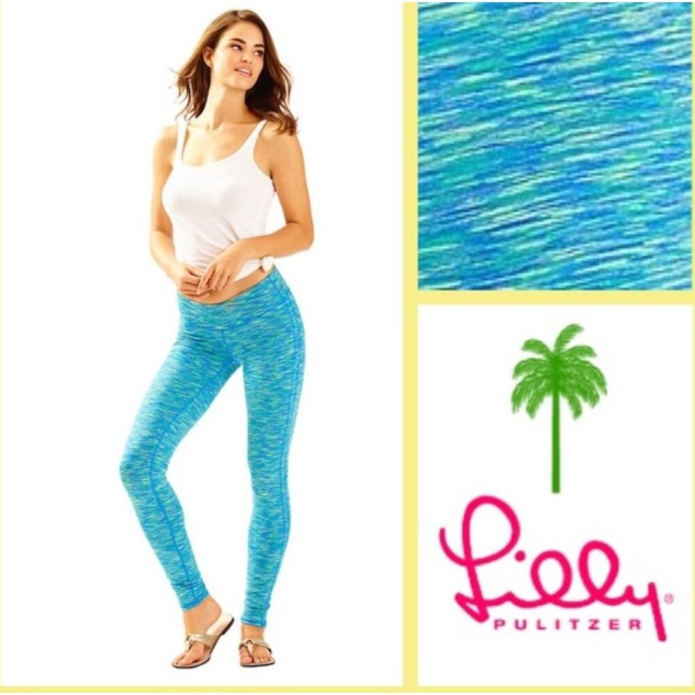Lilly Pulitzer Weekender Luxletic Leggings in Brilliant Blue Space Dye, XS, Styl